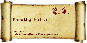 Maróthy Hella névjegykártya